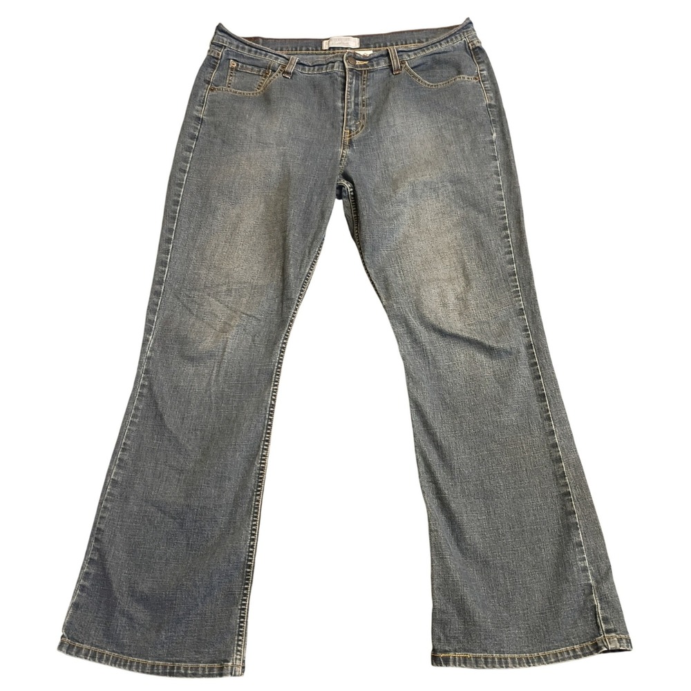 Levi Strauss Signature Bootcut Jeans Womens 16 Medium Blue Stretch Denim Wash